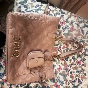 Juicy Couture Pink Quilted Tote with Charm Pouch